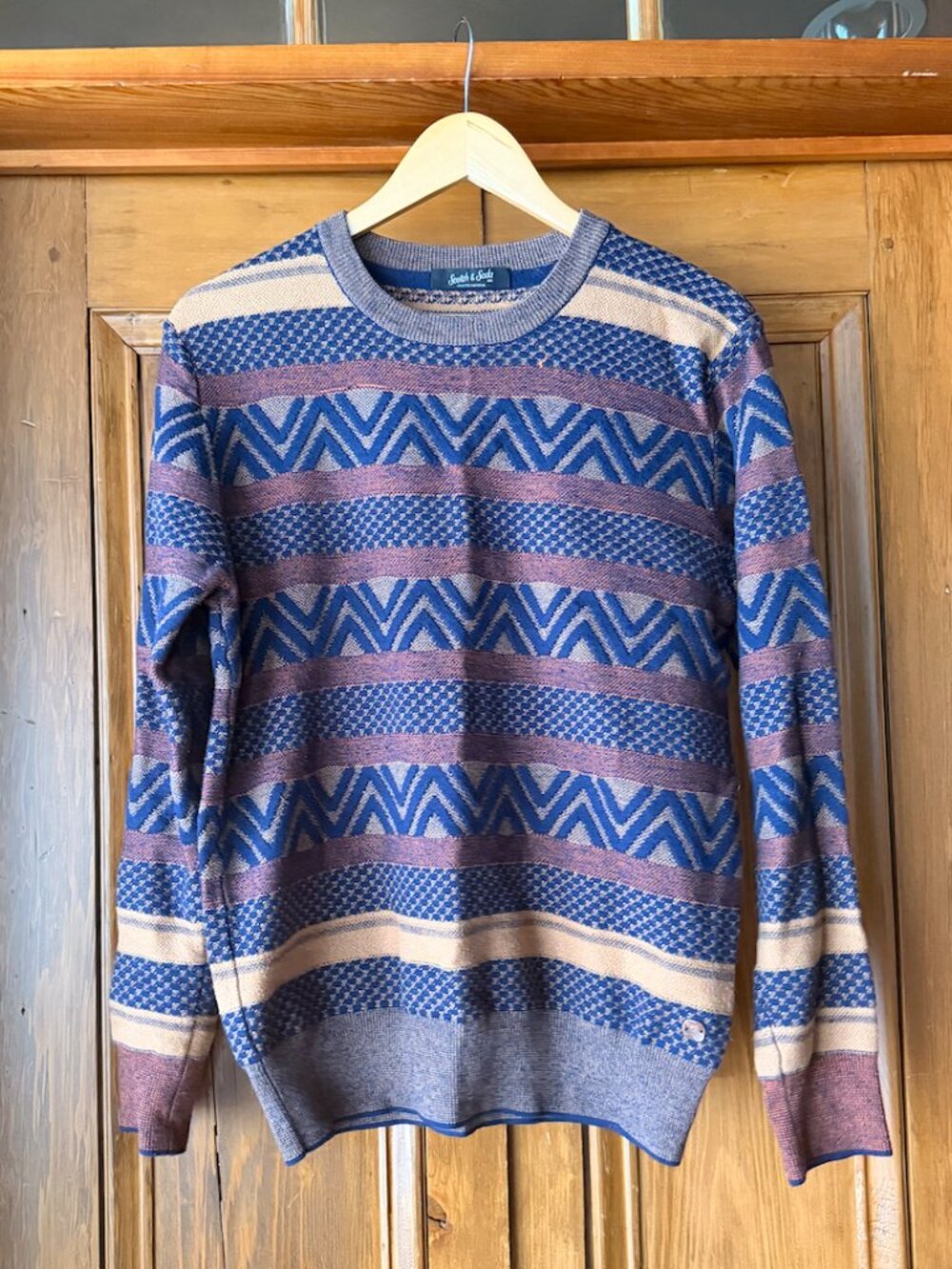 Scotch & Soda Crew Neck Geometric Sweater